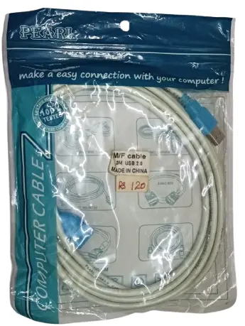 M/F CABLE 3M USB 2.0 PEARL ₹120